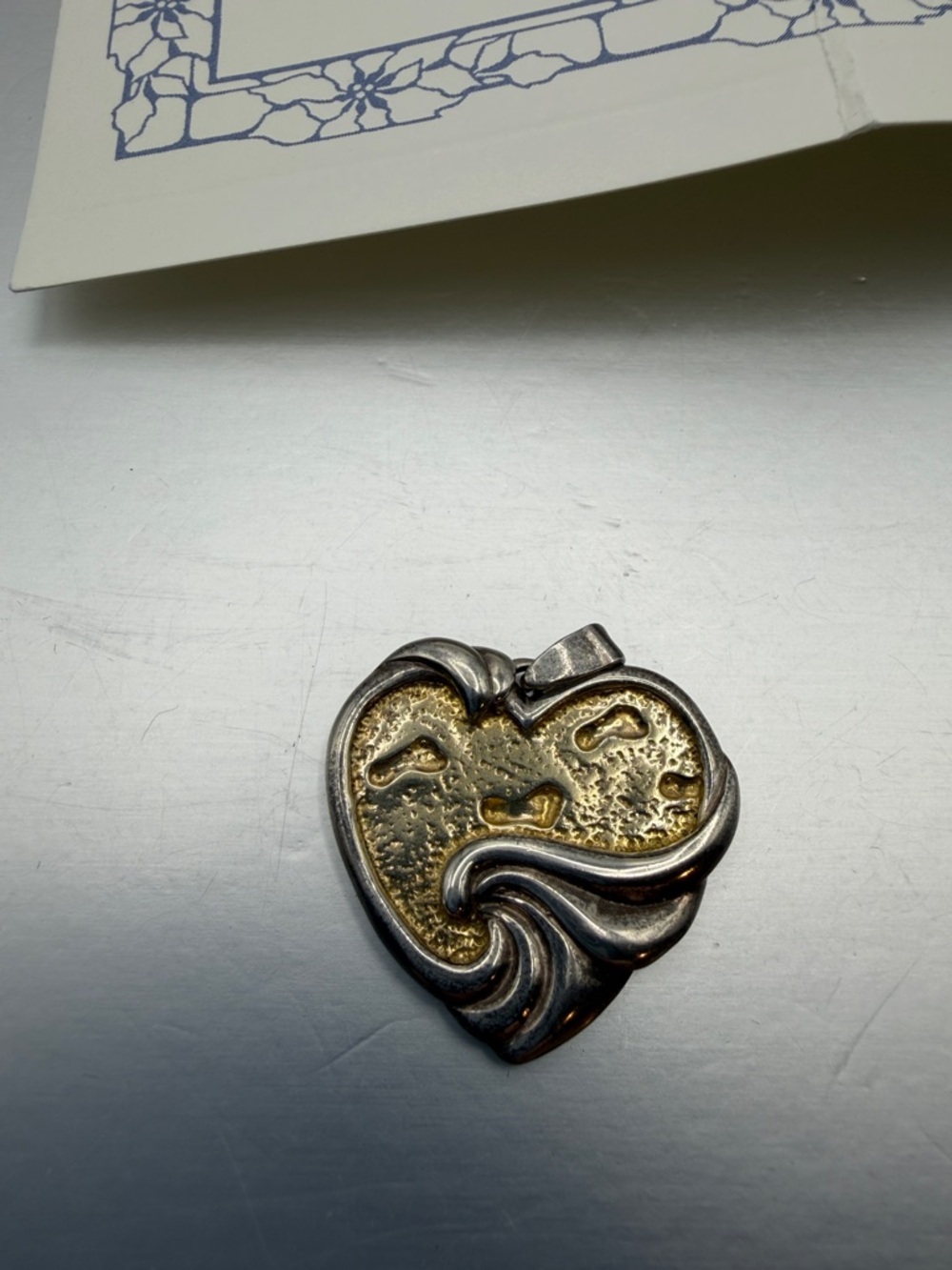 Vintage sterling Gorham Footprints Pendant